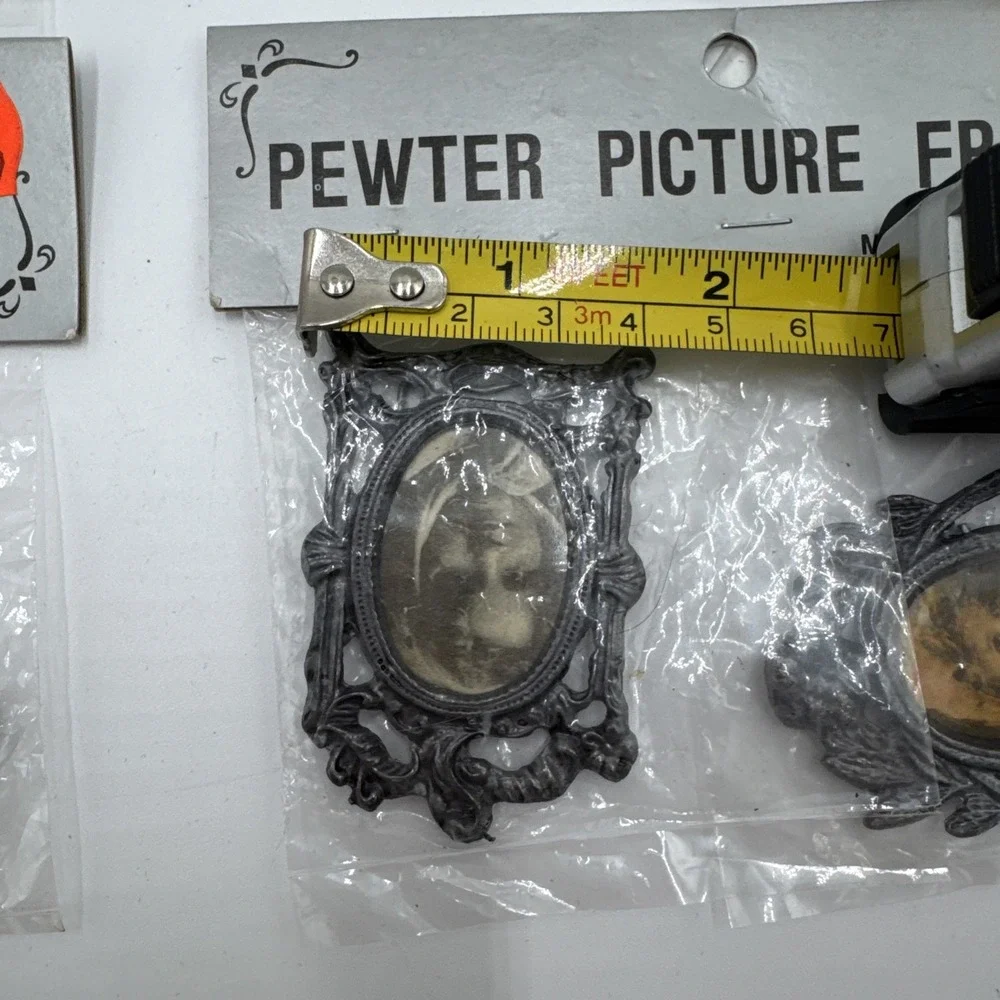 Vintage Pewter Mini Picture Frames Lot 22 NOS Made Taiwan Ornate Victorian